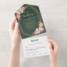 Blush Pink Geometric Elegante Grüne Hochzeit