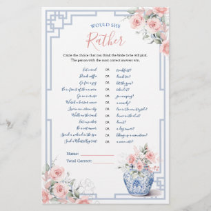 Blush Pink Ginger Jar Chinoiserie würde sie lieber