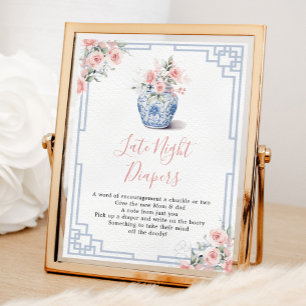 Blush Pink Ginger Jar Dusche Späte Nacht Windeln Poster