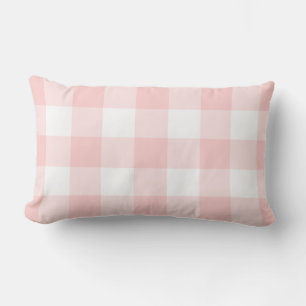 Blush Pink Gingham Muster geprüft Kissen Für Draußen