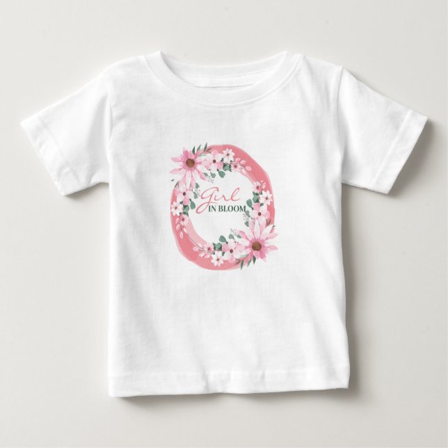 Blush Pink Girl Babydusche Baby T-shirt (Vorderseite)