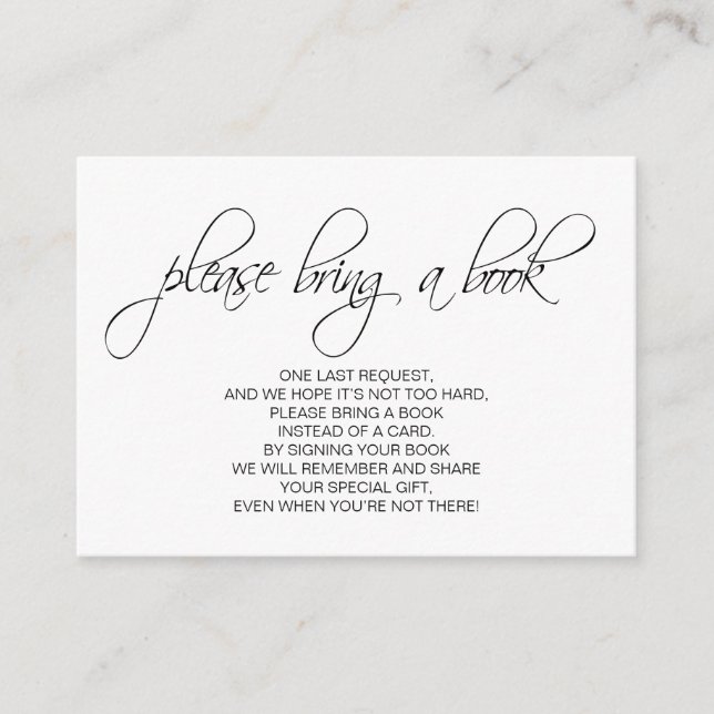 Blush Pink Girl Bringen Sie ein Buch Babydusche Be Begleitkarte (Vorderseite)