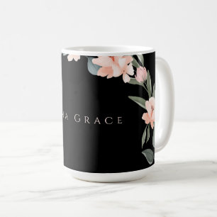 Blush Pink Girl Rose Schwarz Kaffeetasse