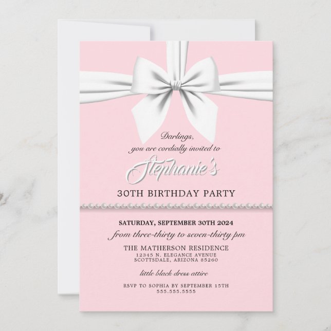 Blush Pink Girly Extravagant Tiffany Einladung zum (Vorderseite)