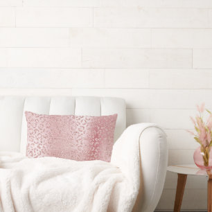 Blush Pink Glam Glitzer Leopard Lendenkissen