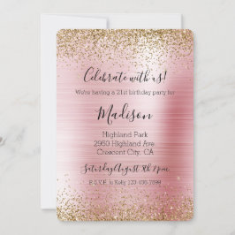 Blush Pink Glam Glitzy Sparkle Glitzer Einladung