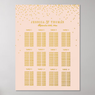 Blush Pink & Glam Gold Confetti Hochzeitssitze Foliendrucke