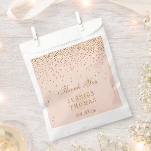 Blush Pink & Glam Gold Confetti Wedding Geschenktütchen