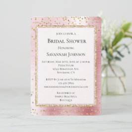 Blush Pink Glam Sparkle Confetti Brautparty Einladung