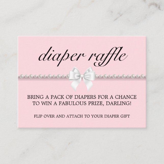 Blush Pink Glam Tiffany Windel Raffle Babydusche Begleitkarte (Vorderseite)