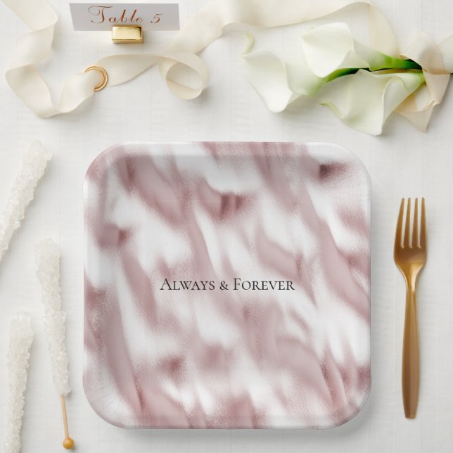 Blush Pink Glam Wedding Brautparty Pappteller (Hochzeit)