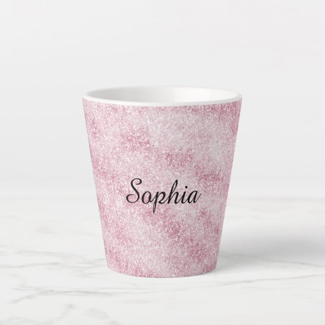 Blush Pink Glitter Sparkle Christmas Milchtasse (Vorderseite)