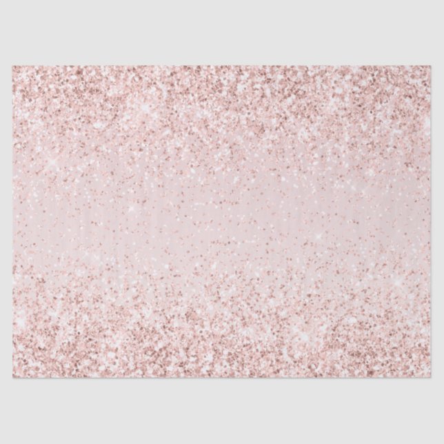 Blush Pink Glitz Glitzer Sparkasse Seidenpapier (Vorderseite)