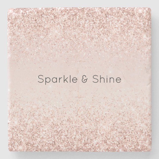 Blush Pink Glitz Glitzer Sparkasse Steinuntersetzer (Vorderseite)
