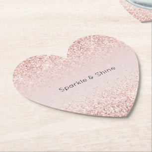 Blush Pink Glitz Glitzer Sparkasse Untersetzer