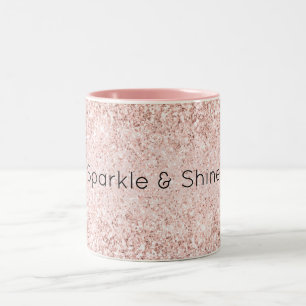 Blush Pink Glitz Glitzer Sparkasse Zweifarbige Tasse