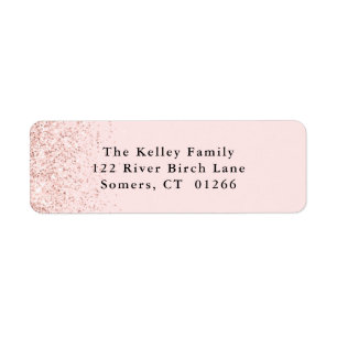 Blush Pink Glitzer Confetti Personalisierte Adress