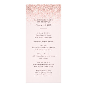 Blush Pink Glitzer Confetti Tall Menu Card Werbekarte