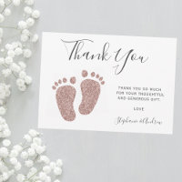 Blush Pink Glitzer Feet Baby Dusche Vielen Dank