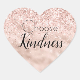 Blush Pink Glitzer Glitzy Sparkle   Herz-Aufkleber