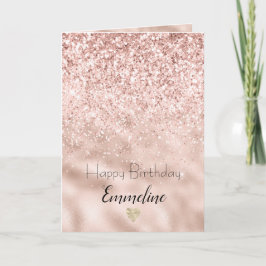 Blush Pink Glitzer Glitzy Sparkle Karte