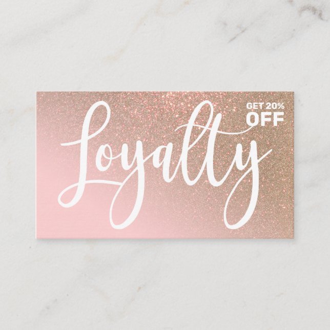 Blush Pink Glitzer Gradient Typografie Treuekarte (Vorderseite)
