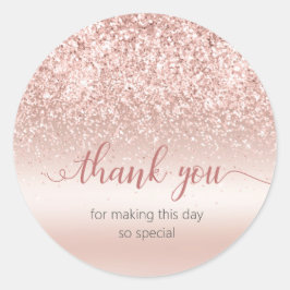 Blush Pink Glitzer Metallic Danke Sticker