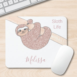 Blush Pink Glitzer Slots Lebensdauer Name Mousepad