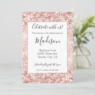 Blush Pink Glitzer Sparkline Einladung