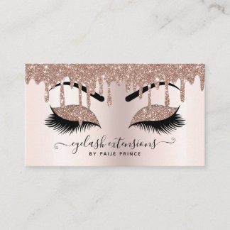 Blush Pink Glitzer Tropfen Makeup Artist Lashist Visitenkarte