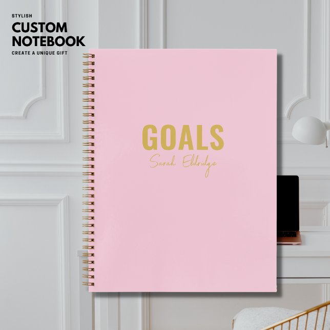 Blush Pink Goals Personalisiertes Notebook zu tun  Notizbuch (Von Creator hochgeladen)