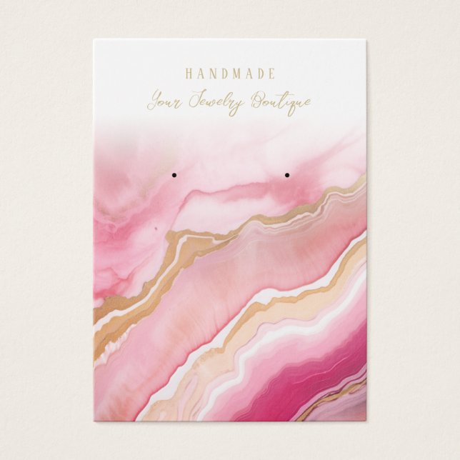 Blush Pink Gold Agate Display Cards sammeln (Vorderseite)