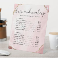 Blush Pink Gold Agate Haare Makeup Salon Preis