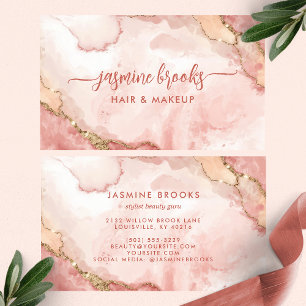 Blush Pink Gold Aquarell Visitenkarte
