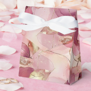 Blush Pink Gold Blätter Hochzeit Geschenkschachtel