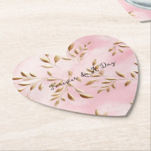 Blush Pink Gold Blätter Hochzeit Untersetzer