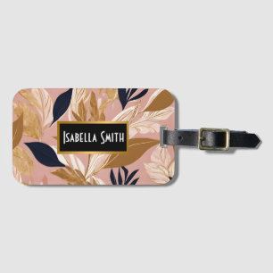 Blush Pink Gold Boho Blätter Moderne Sammlung Gepäckanhänger
