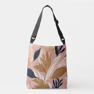Blush Pink Gold Boho Blätter Moderne Sammlung Tragetaschen Mit Langen Trägern