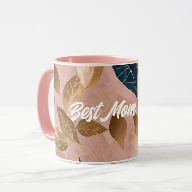 Blush Pink Gold Boho Blätter Populäre Sammlung Tasse (Vorderseite Links)