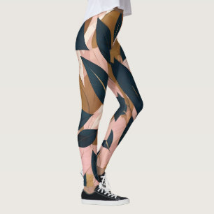 Blush Pink Gold Boho Blätter Trendy Collection Leggings
