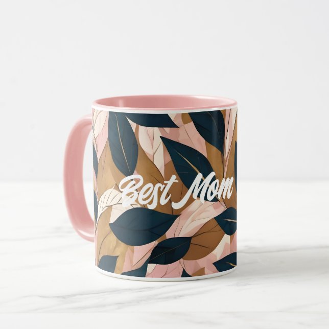 Blush Pink Gold Boho Blätter Trendy Collection Tasse (Vorderseite Links)