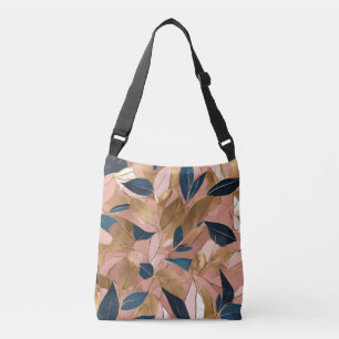 Blush Pink Gold Boho Popular Blätter Collection Tragetaschen Mit Langen Trägern