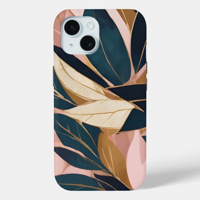 Blush Pink Gold Boho Trendy Blätter Collection Case-Mate iPhone Hülle (Rückseite)