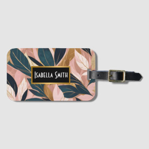 Blush Pink Gold Boho Trendy Blätter Collection Gepäckanhänger