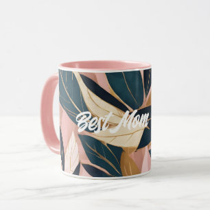 Blush Pink Gold Boho Trendy Blätter Collection Tasse