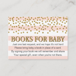 Blush Pink Gold Books für Baby Book Request Card Begleitkarte