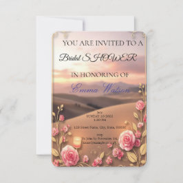 blush pink gold bridal shower elegant solid colour einladung