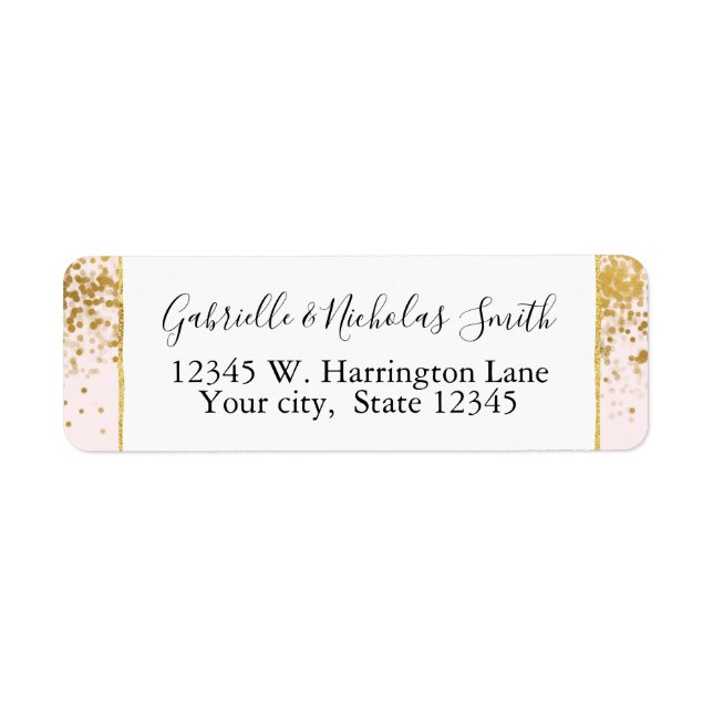 Blush Pink Gold Confetti Dots (Vorne)