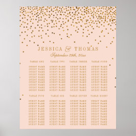 Blush Pink & Gold Confetti Hochzeitskarte Poster