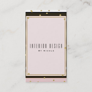 Blush Pink Gold Confetti Moderne Elegante Visitenkarte